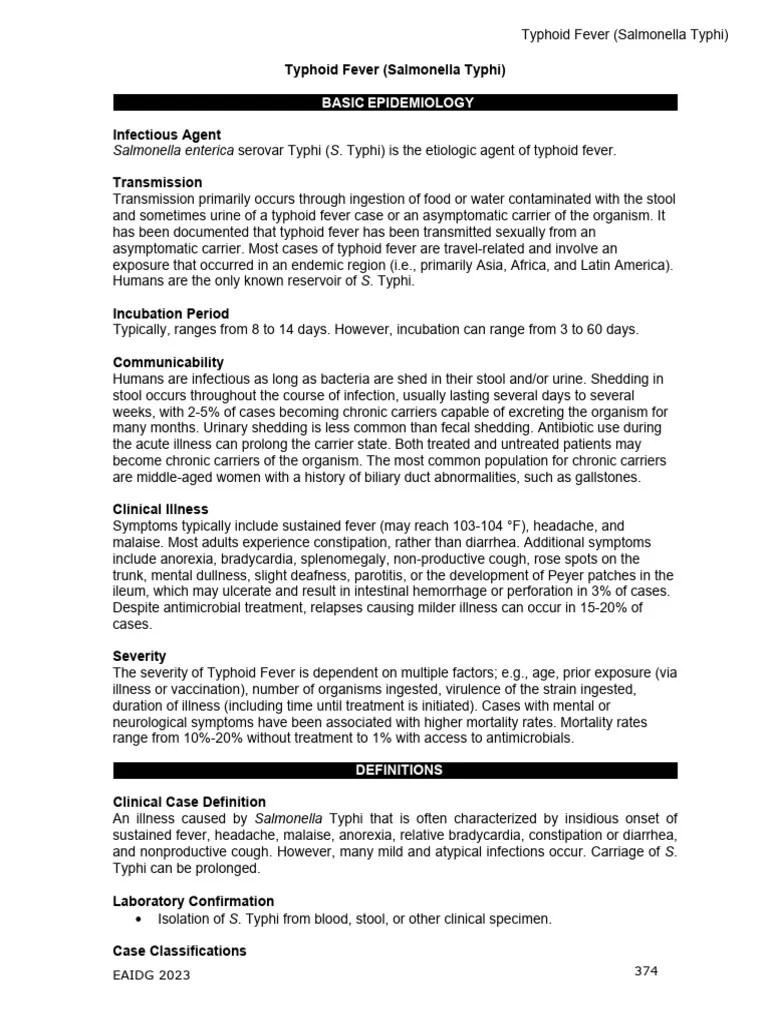 Typhoid-Fever-Salmonella-Typhi | PDF | Salmonella | Health Sciences