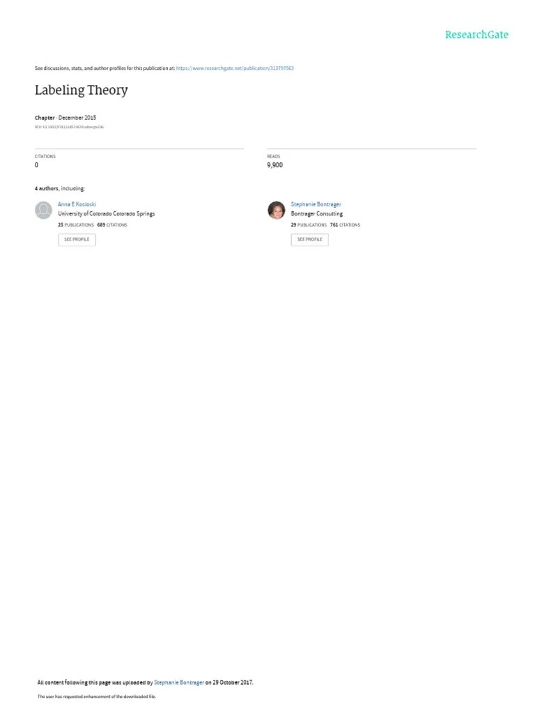 Labeling Theory | PDF | Deviance (Sociology) | Juvenile Delinquency