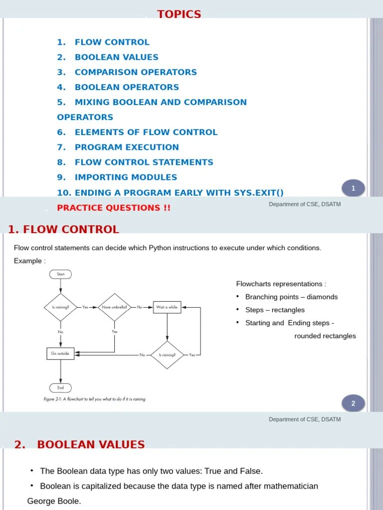 Flow Control In Python | PDF | Boolean Data Type | Control Flow