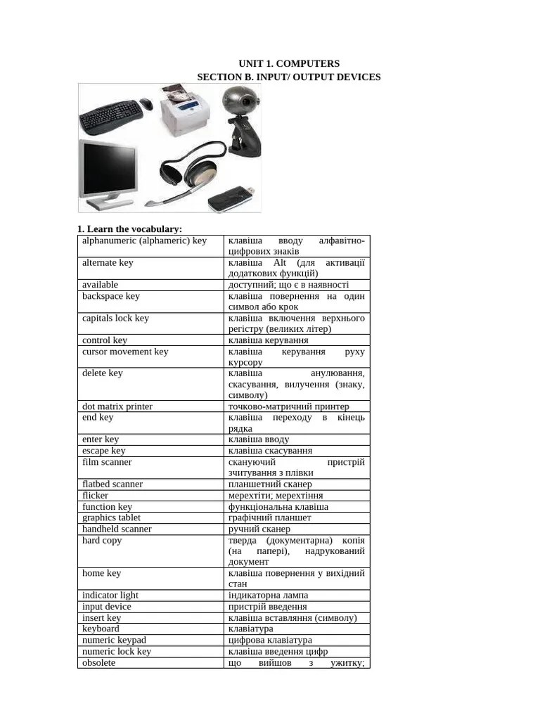 Input Output Devices | PDF | Computer Monitor | Computer Keyboard