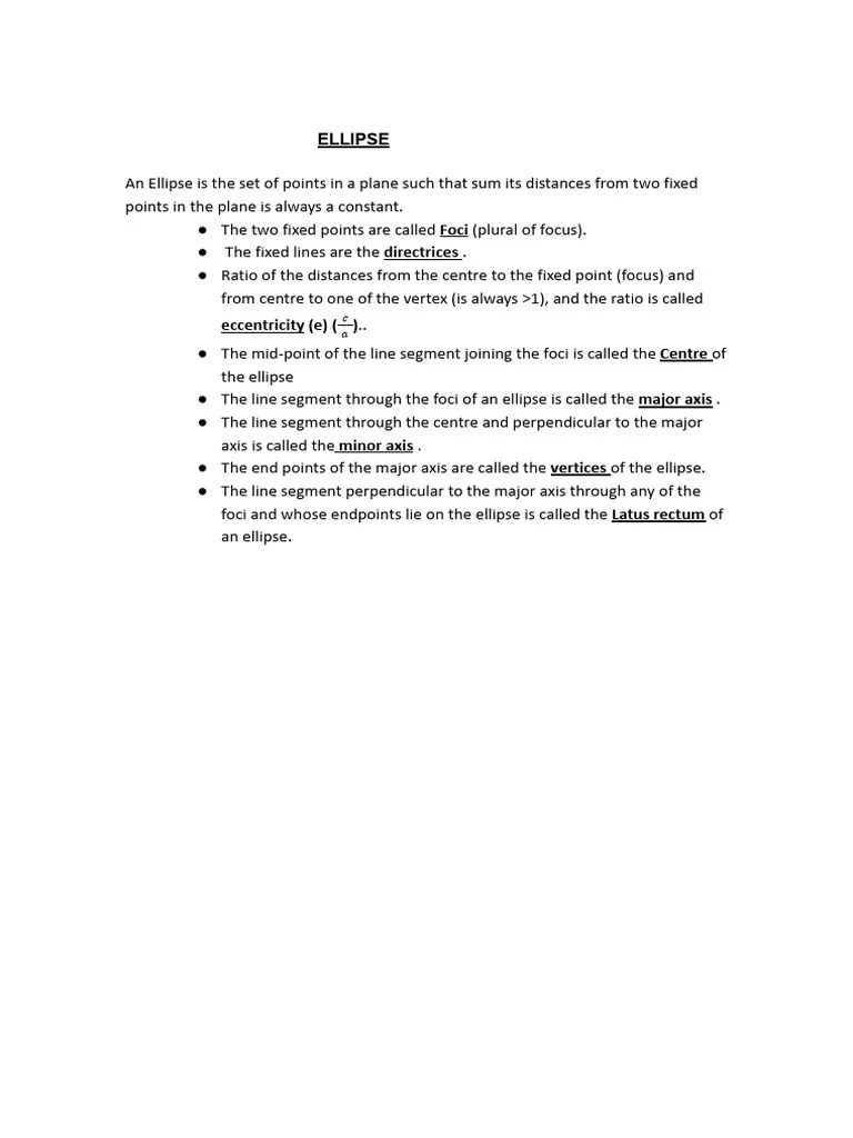 Conic Sections - Ellipse | PDF | Ellipse | Classical Geometry