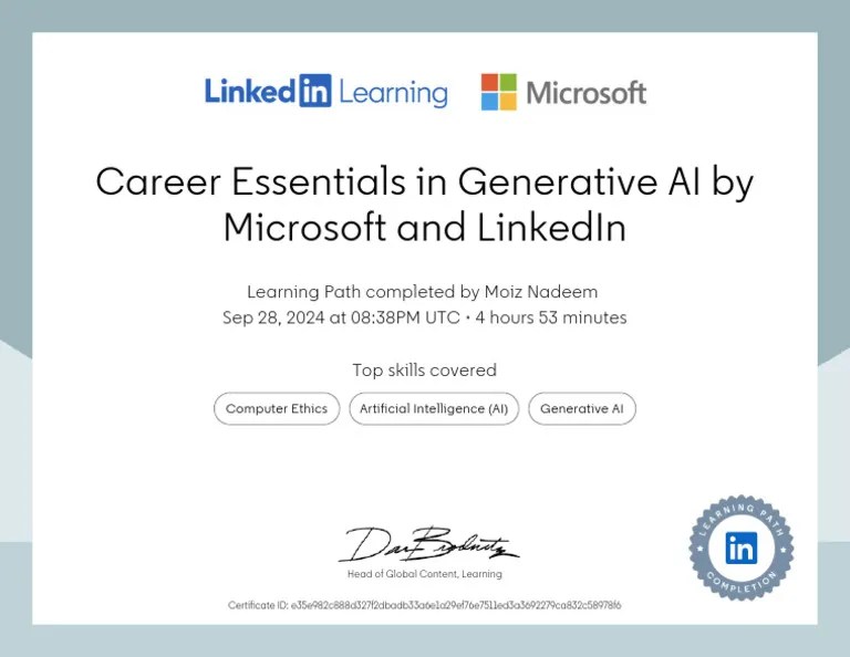 LinkedIn Learning Certificate | PDF