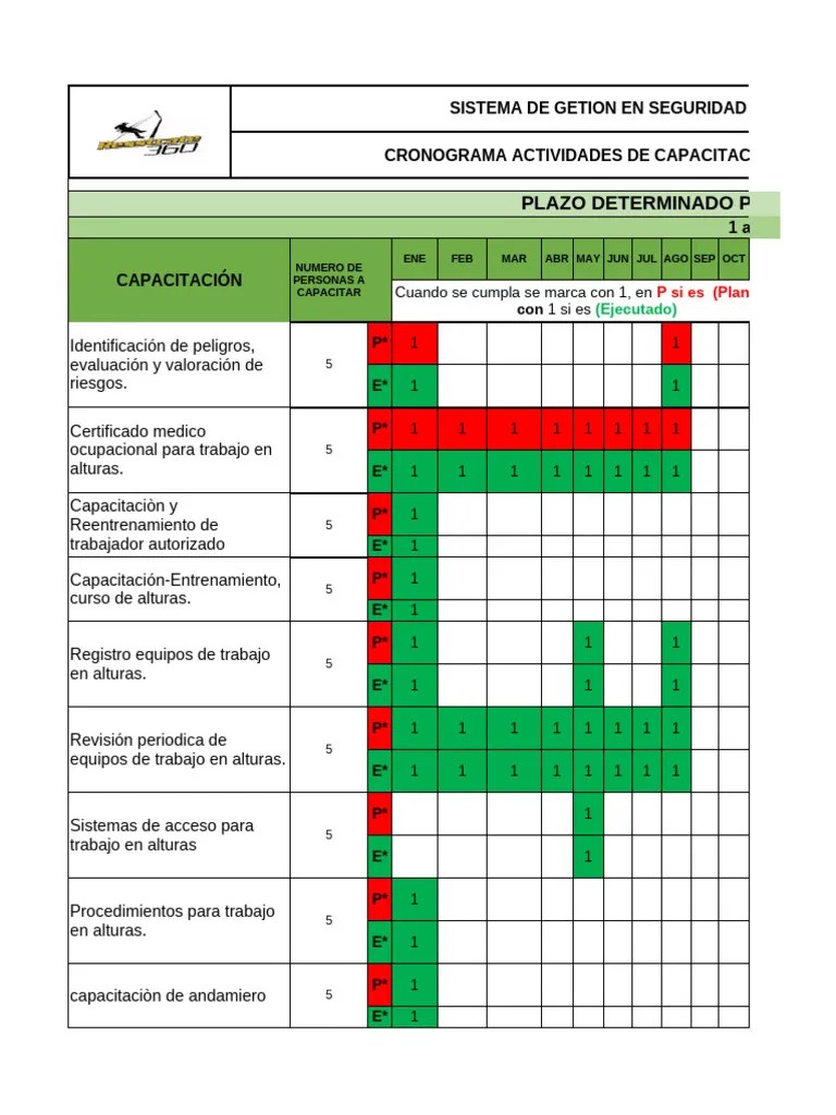 CRONOGRAMA DE CAPACITACIONES. | PDF
