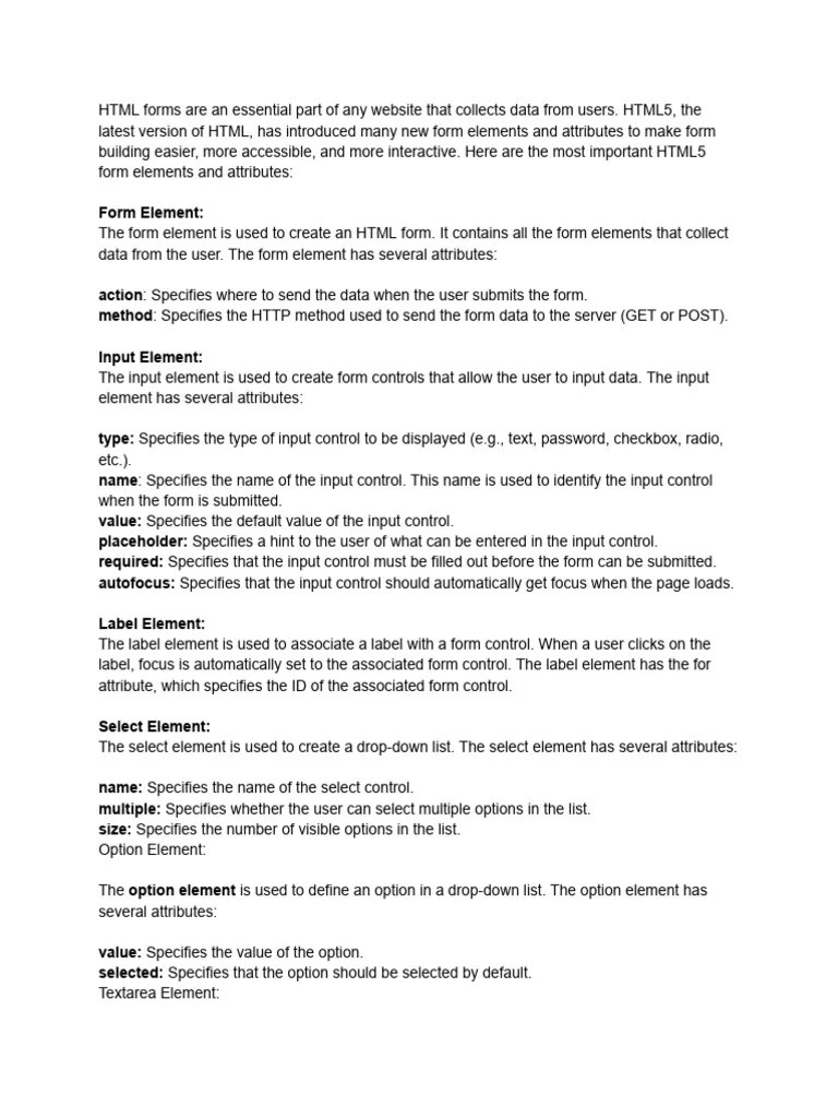 06_HTML_Forms | PDF | Web Development | Internet