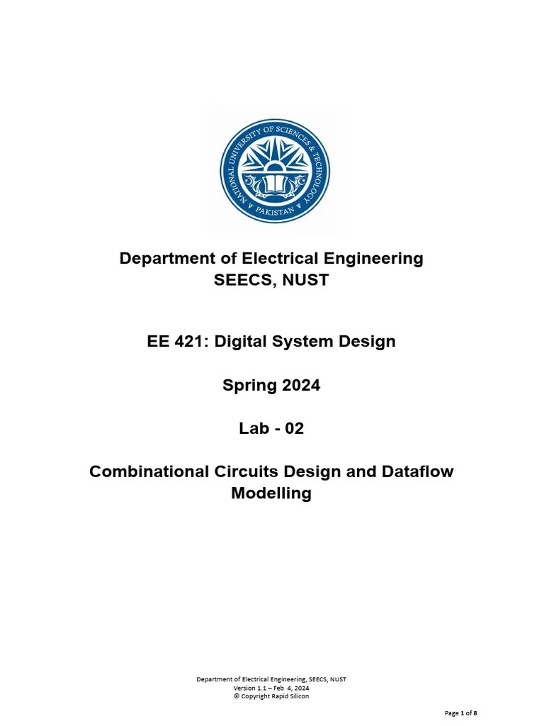 Lab2-DSD-Combinational Circuits Design And Dataflow Modelling | PDF ...