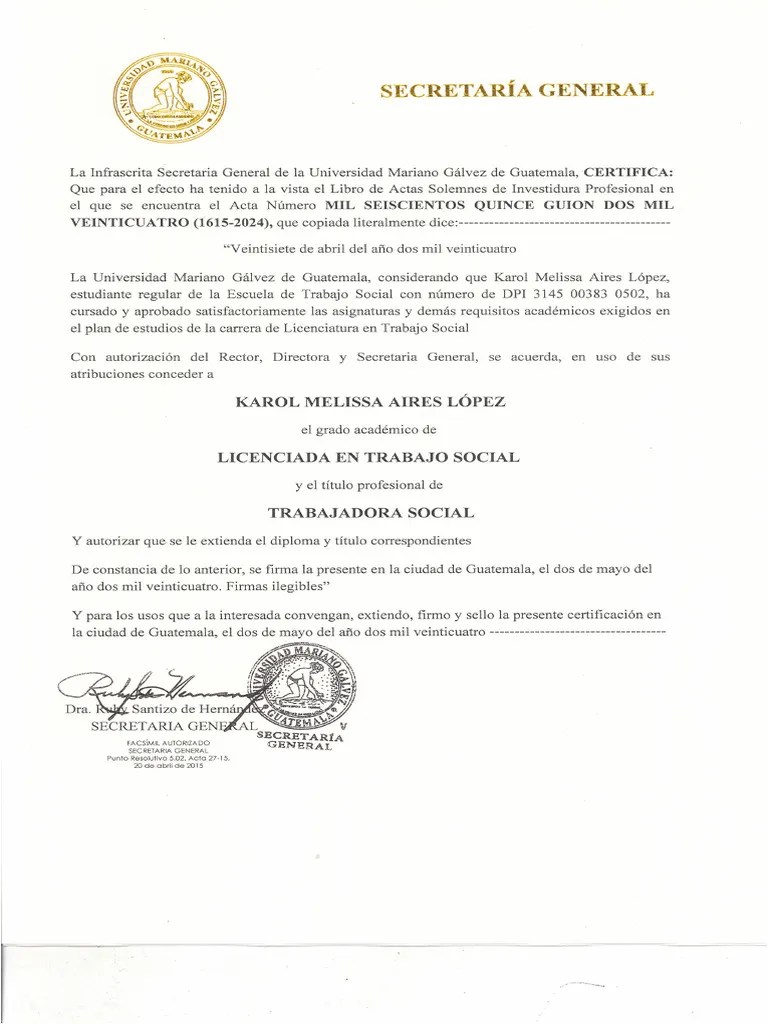 Acta De Graduación | PDF