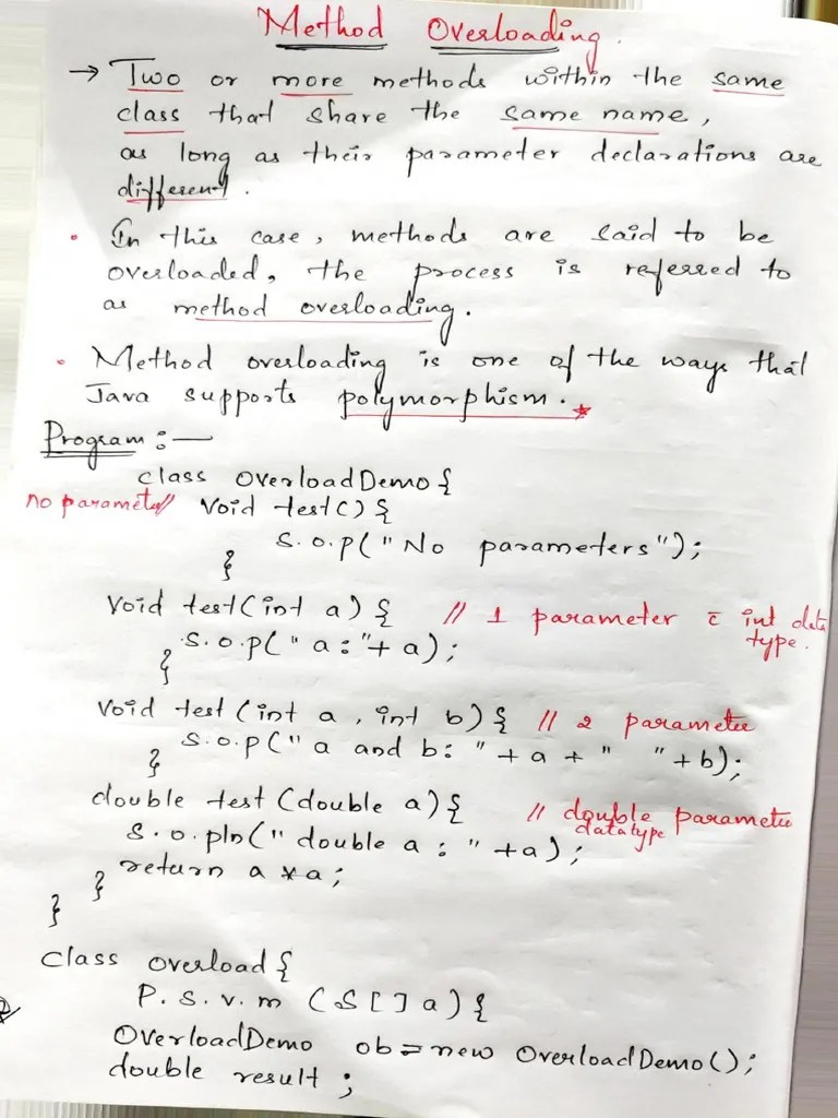 Java Method Overloading Notes PKR | PDF