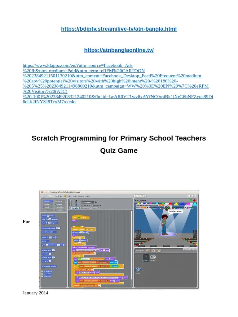 Scratch Quiz Game | PDF | Scratch (Programming Language) | Software Bug