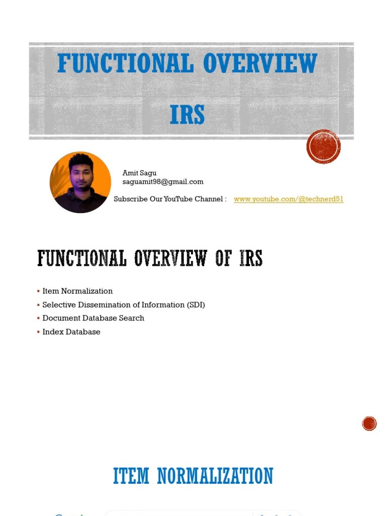 Functional Overview Of Information Retrieval System | PDF