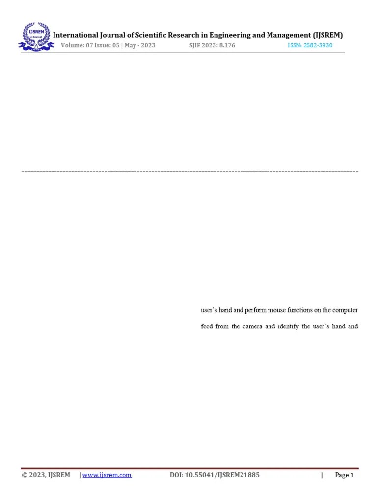 Hand Gesture Controller (Virtual Mouse) And Voice Assistant Using ...