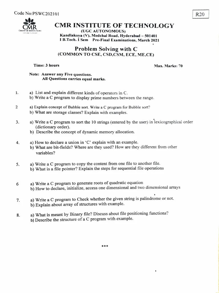 Ps Questions | PDF | Pointer (Computer Programming) | String (Computer Science)