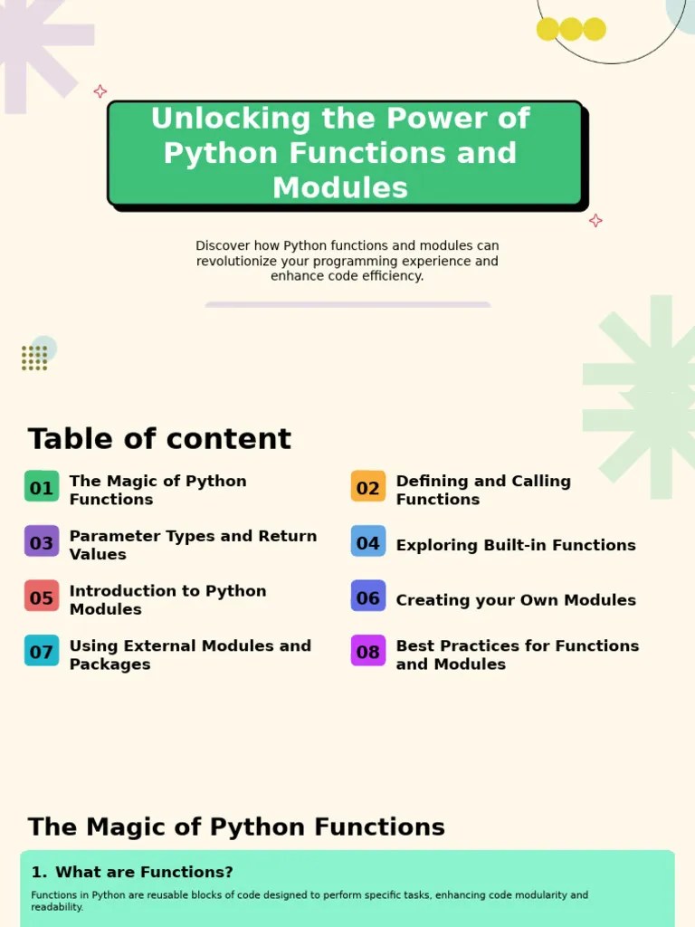Unlockingthe Powerof Python Functionsand Modulesd 6562 F 16472404 E 0 ...