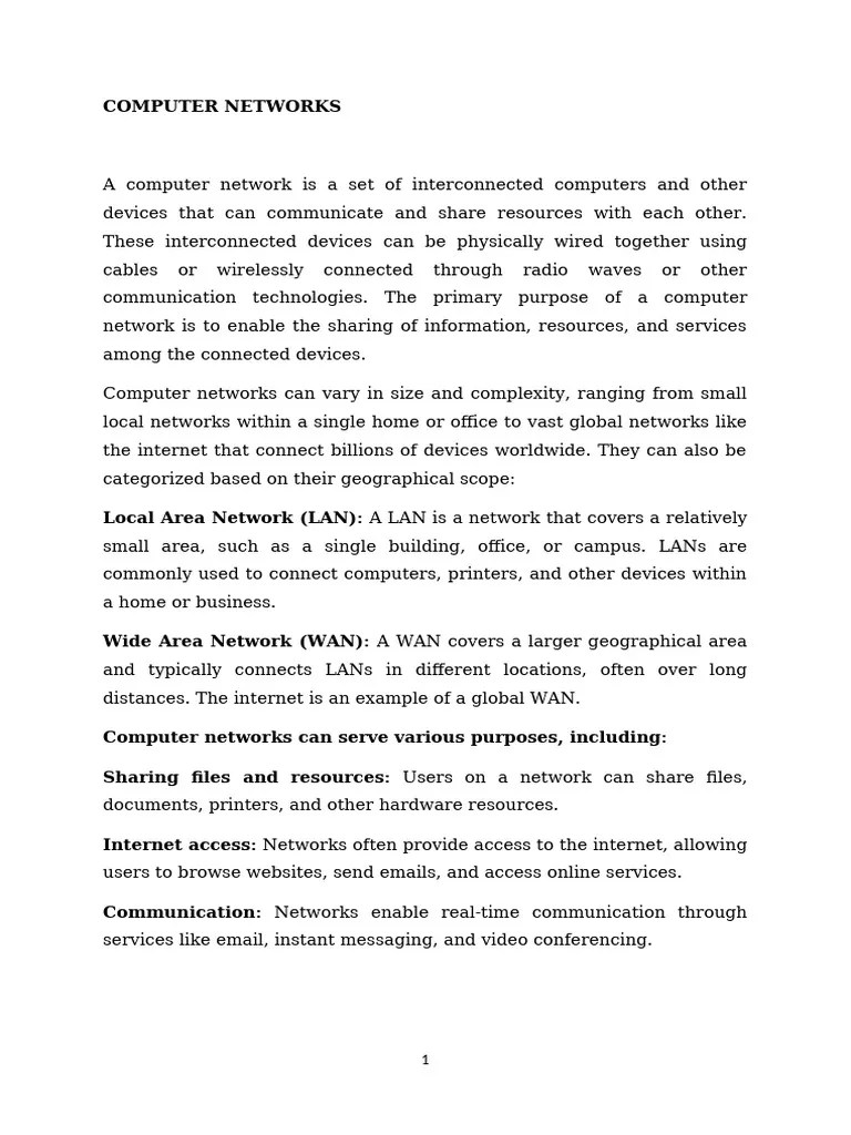 Computer Networks | PDF | Computer Network | Server (Computing)