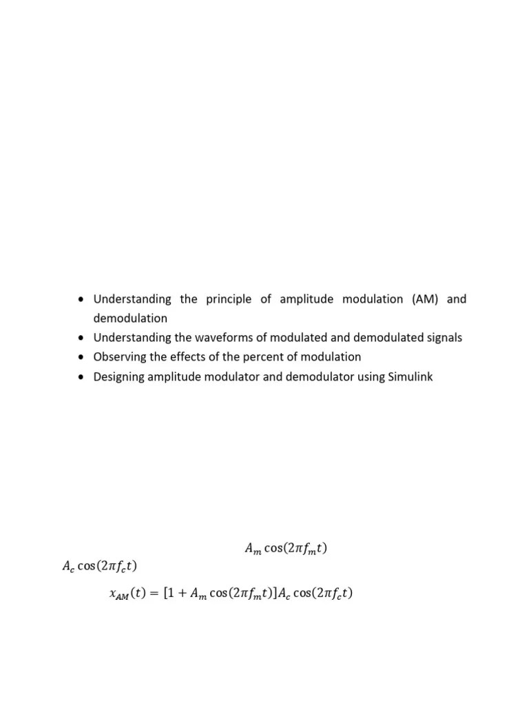 Amplitude Modulation Simulink | PDF