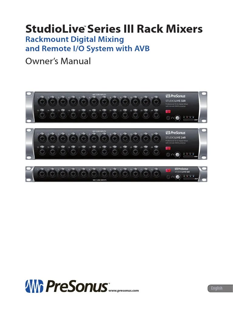 StudioLive Series III Rack Mixers OwnersManual EN 15022021 | PDF ...