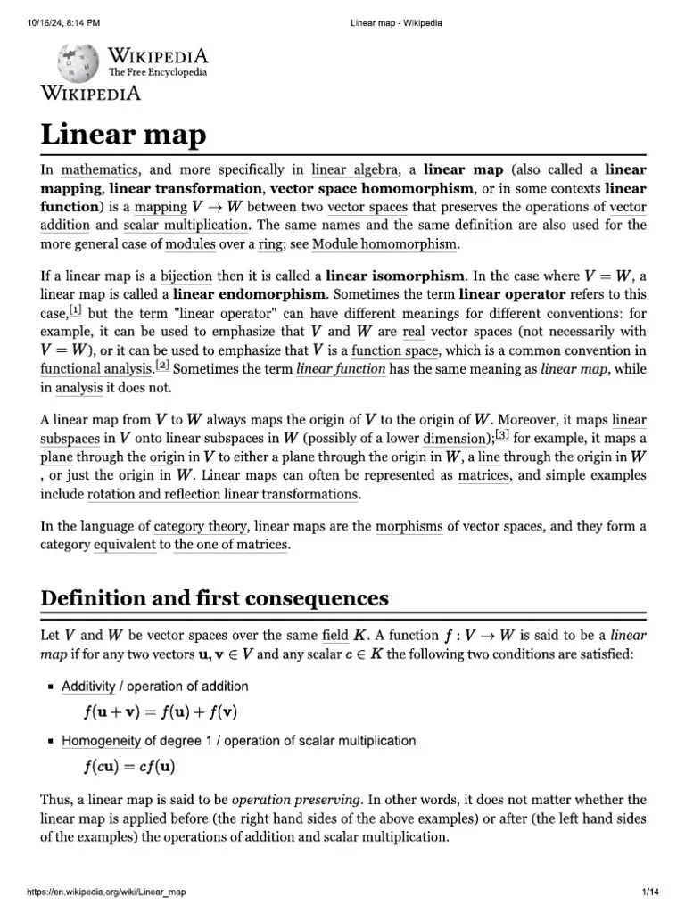 Linear Map | PDF