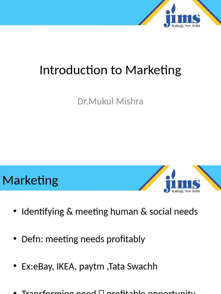 Unit 1 Introduction To Marketing | PDF | Marketing | Brand