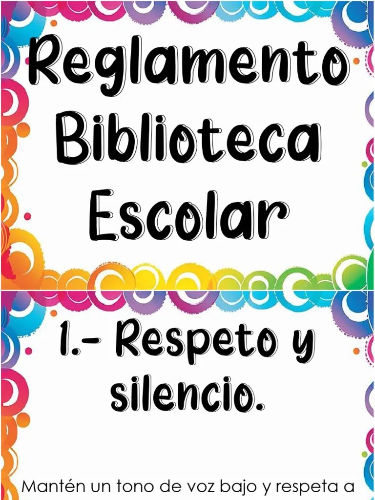 Reglamento Biblioteca Escolar | PDF
