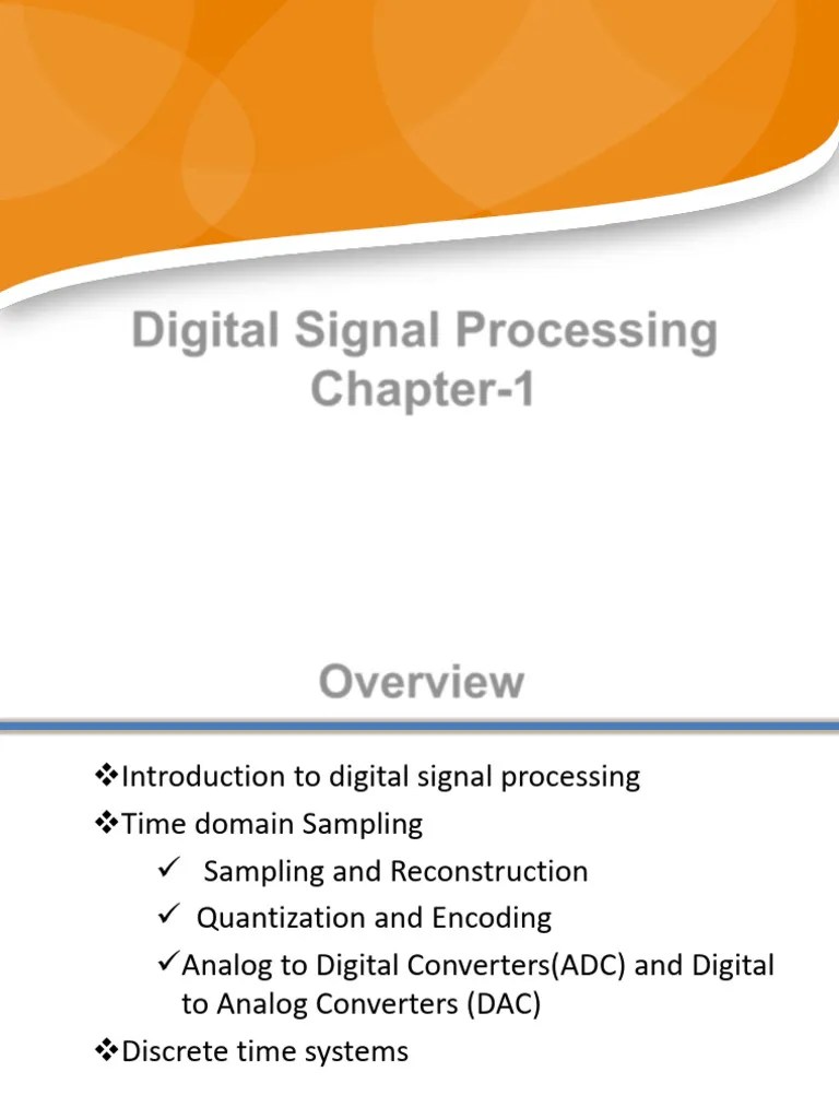 DSP Chapter One | PDF | Sampling (Signal Processing) | Analog To ...