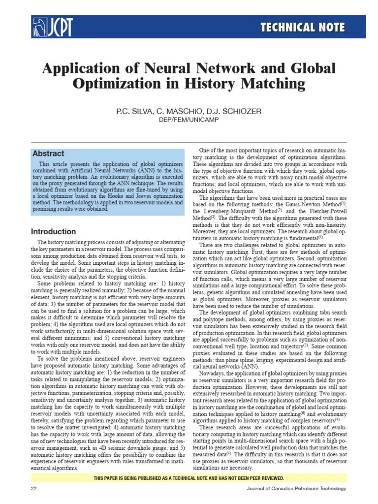 Application Of Neural Network And Global Optimization In History ...