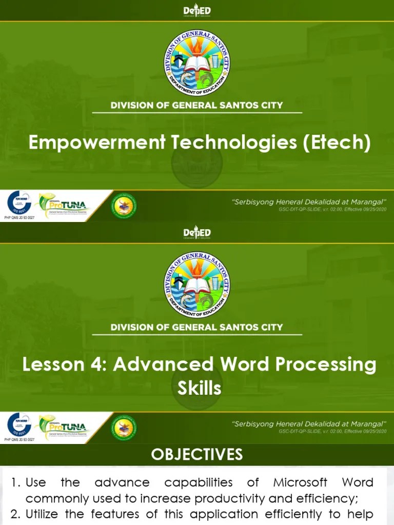 L4-Advance-Word-Processing-Skills | PDF | Mail | Microsoft Word