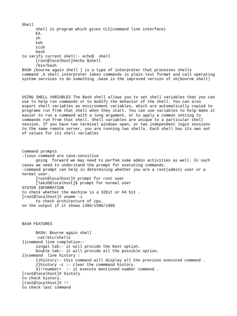 Shell | PDF | Command Line Interface | Shell (Computing)