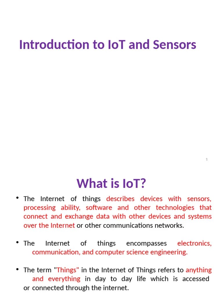 Introduction To IoT And Sensors - New | PDF | Sensor | Internet Of Things