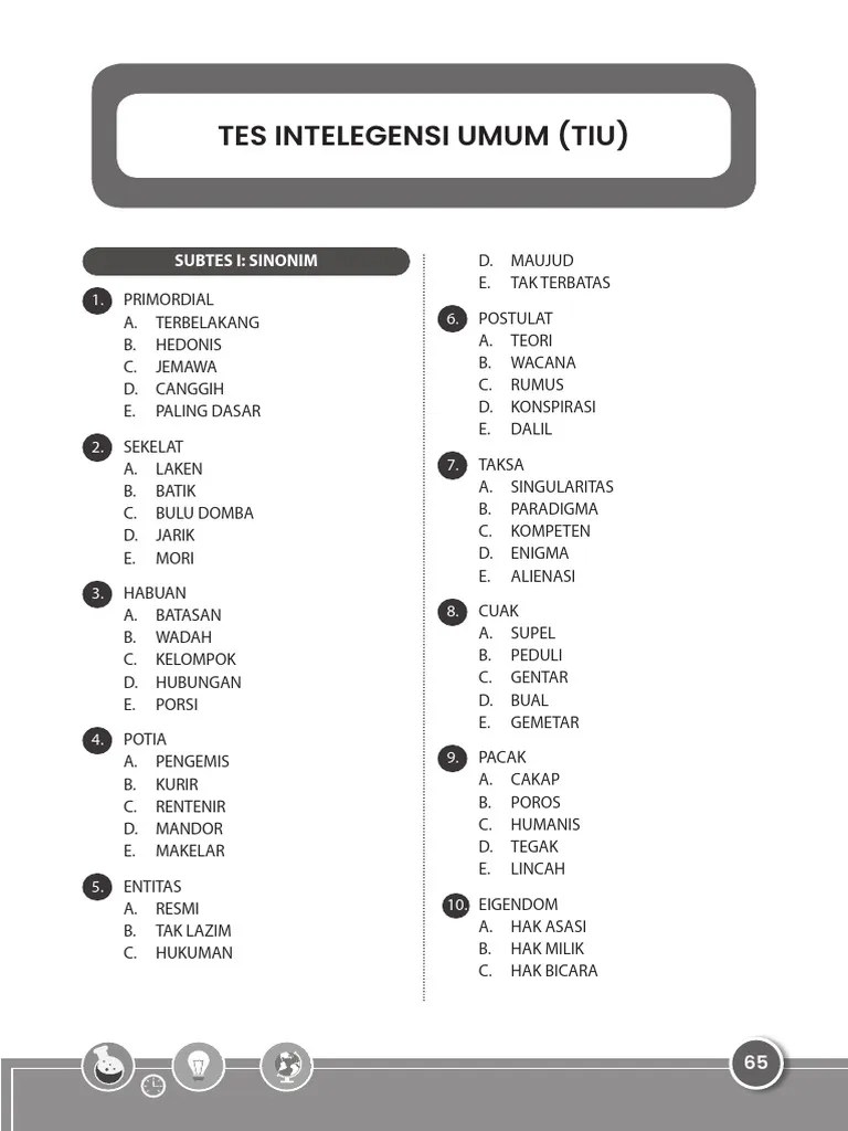 Soal Sinonim Antonim | PDF