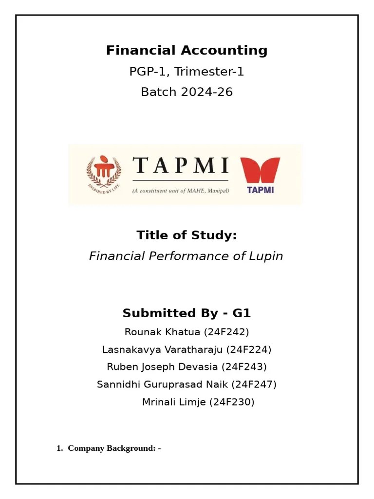Lupin Financial Analysis 2024 Pdf Depreciation Debt