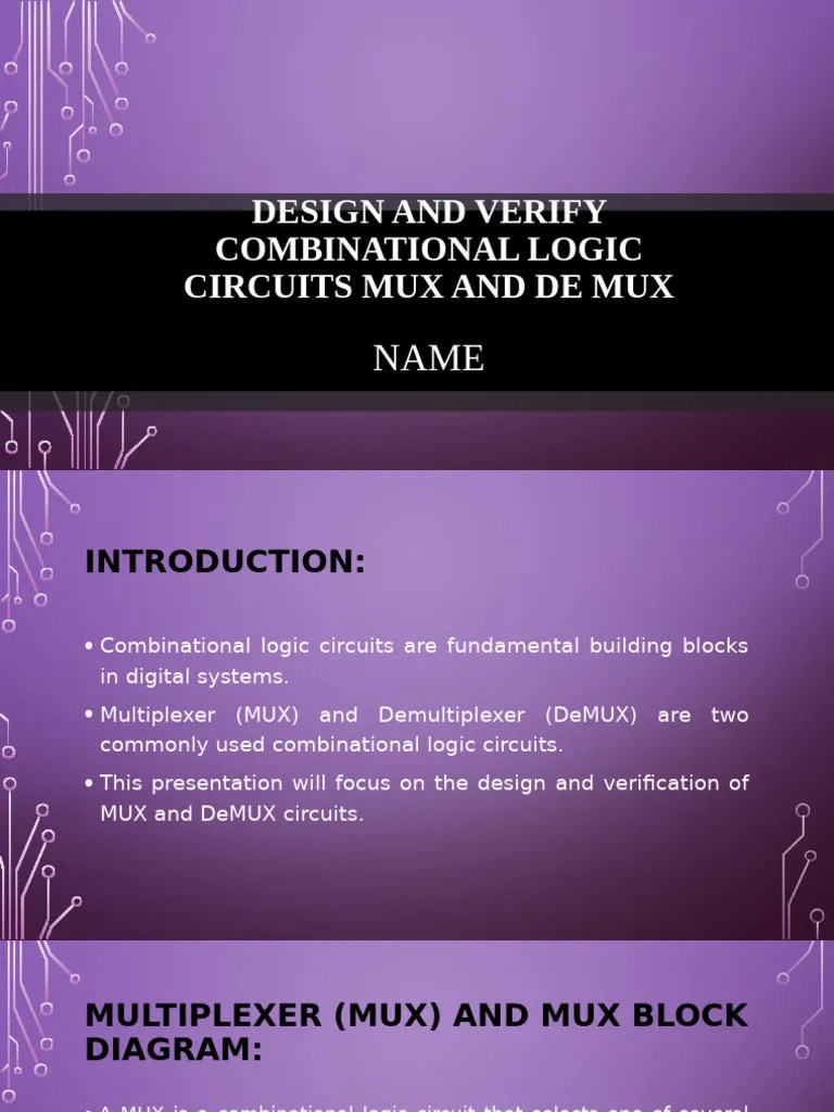 Combinational Logic Circuits MUX And De MUX | PDF