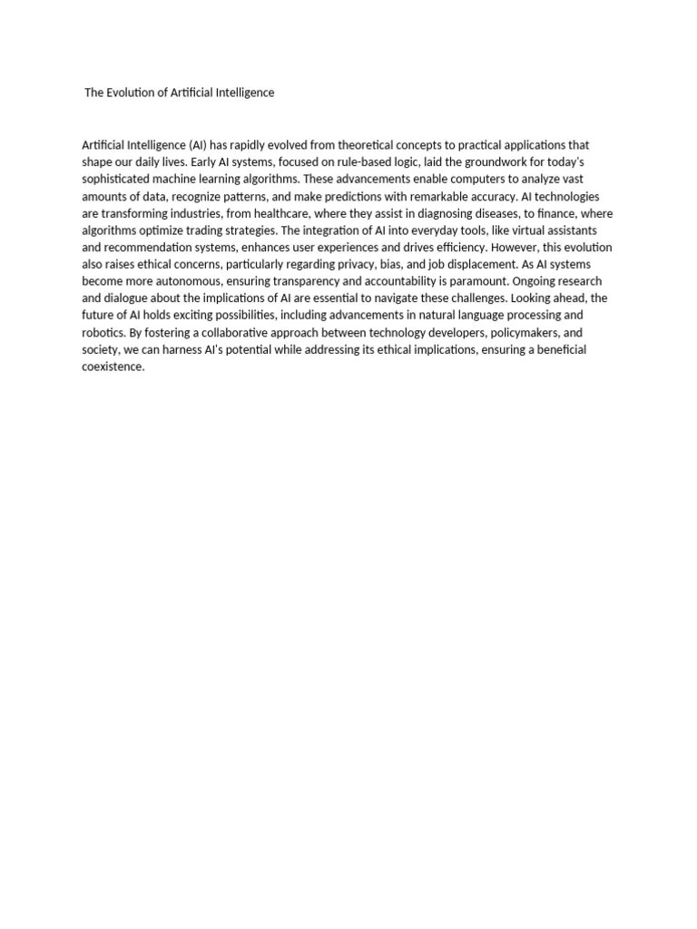 The Evolution Of Artificial Intelligence | PDF