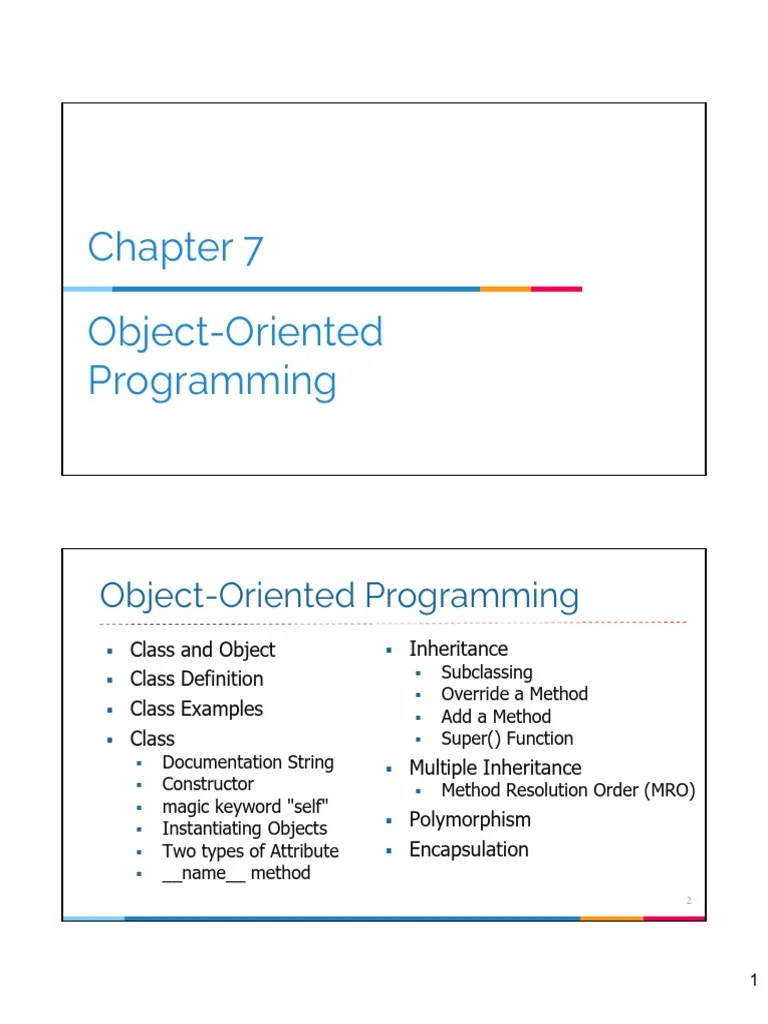 Lec 07 - OOP | PDF | Class (Computer Programming) | Method (Computer ...