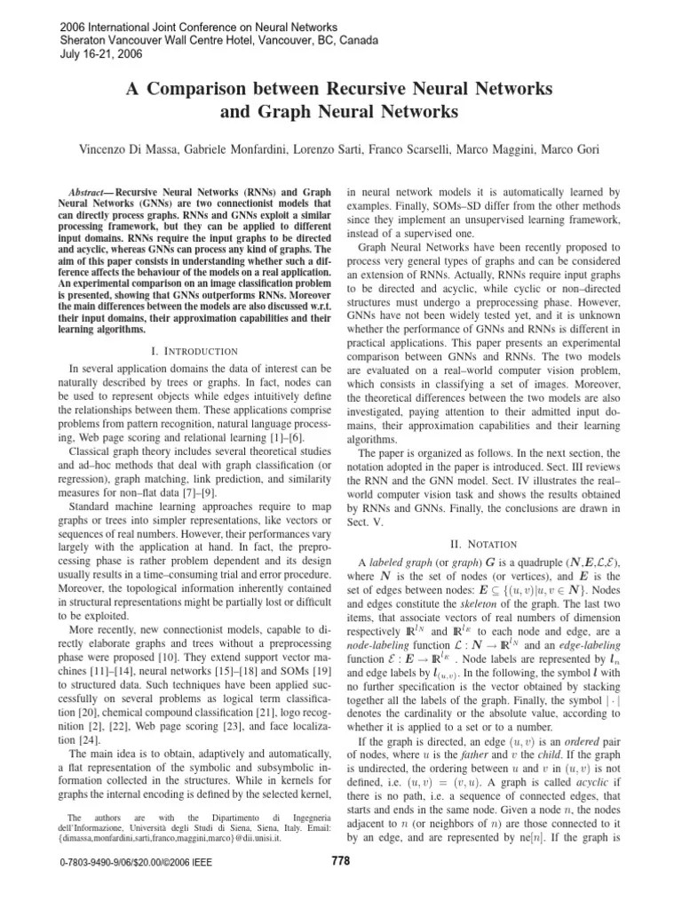 A Comparison Between Recursive Neural Networks And Graph Neural ...