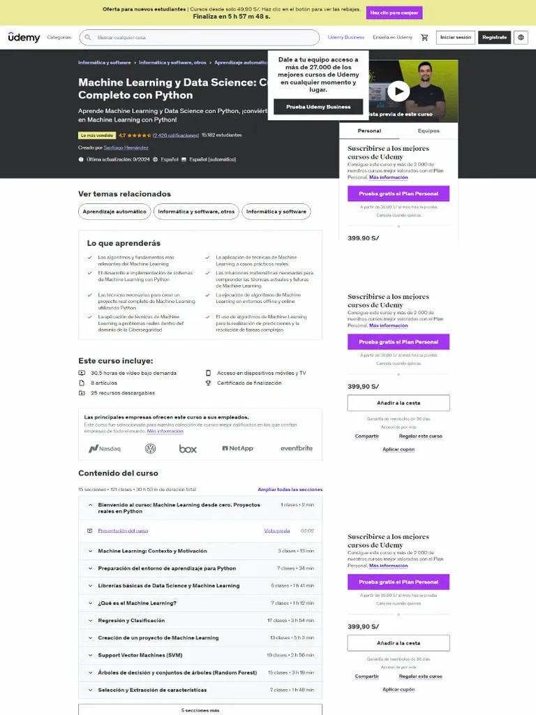 00 - Machine Learning Y Data Science Curso Completo Con Python | PDF
