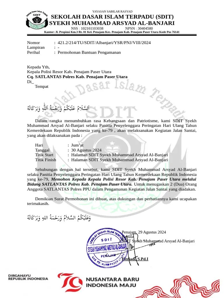 Surat Permohonan Pengawalan | PDF