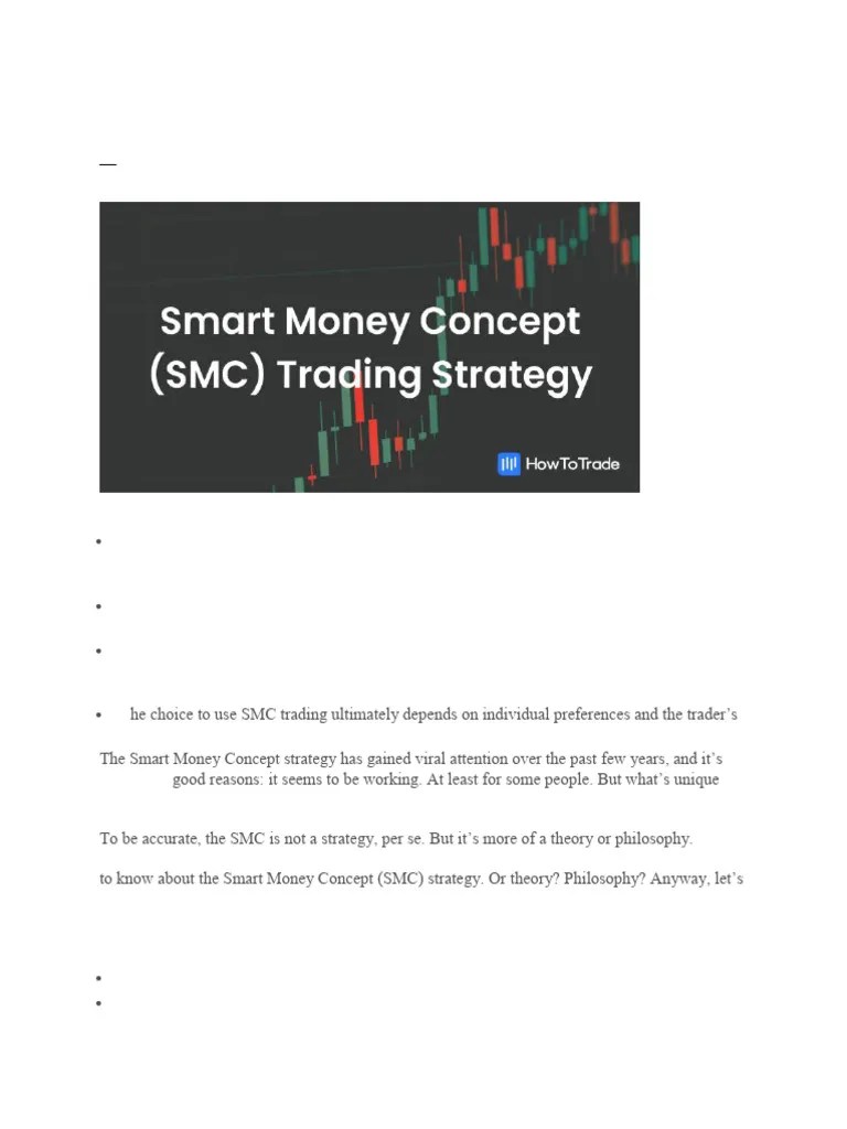 How To Trade Smart Money Concept Smc Trading Strategy Pdf