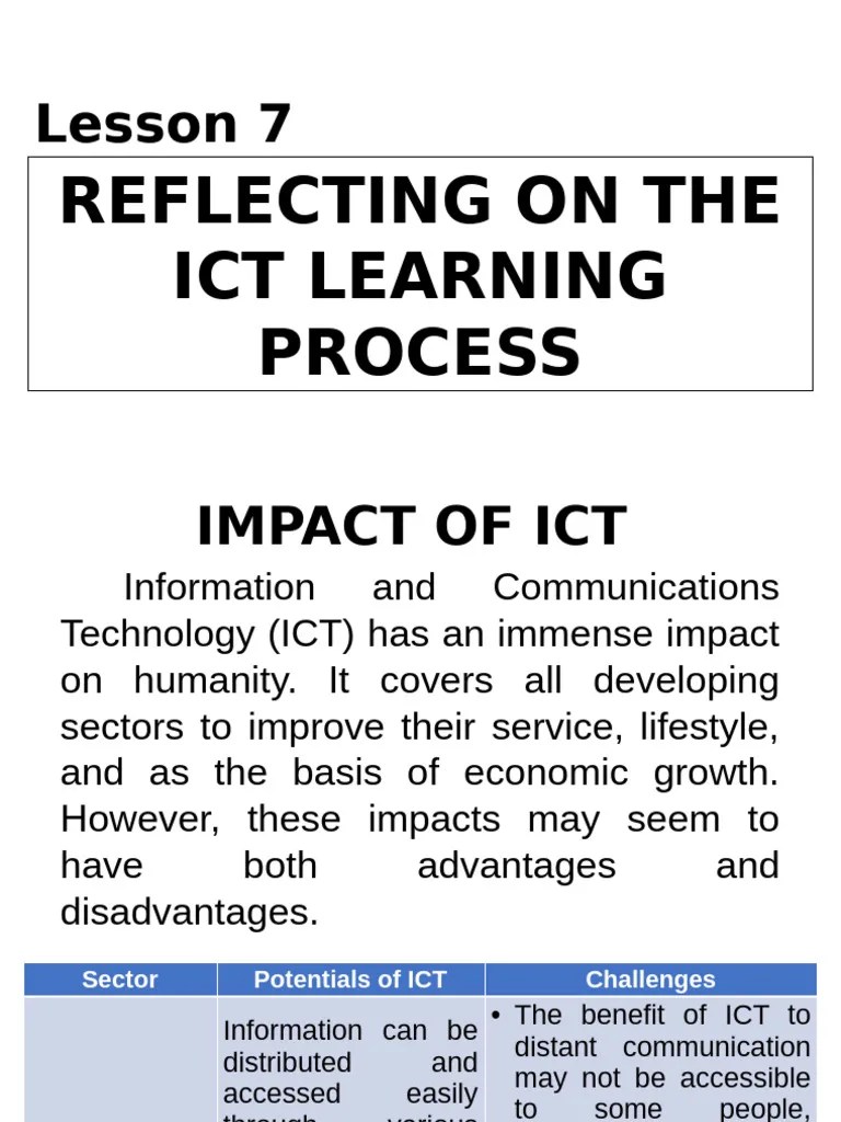 Reflecting On The ICT Learning Process | PDF | Educational Technology ...