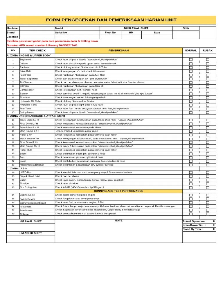Form P2H Excavator | PDF