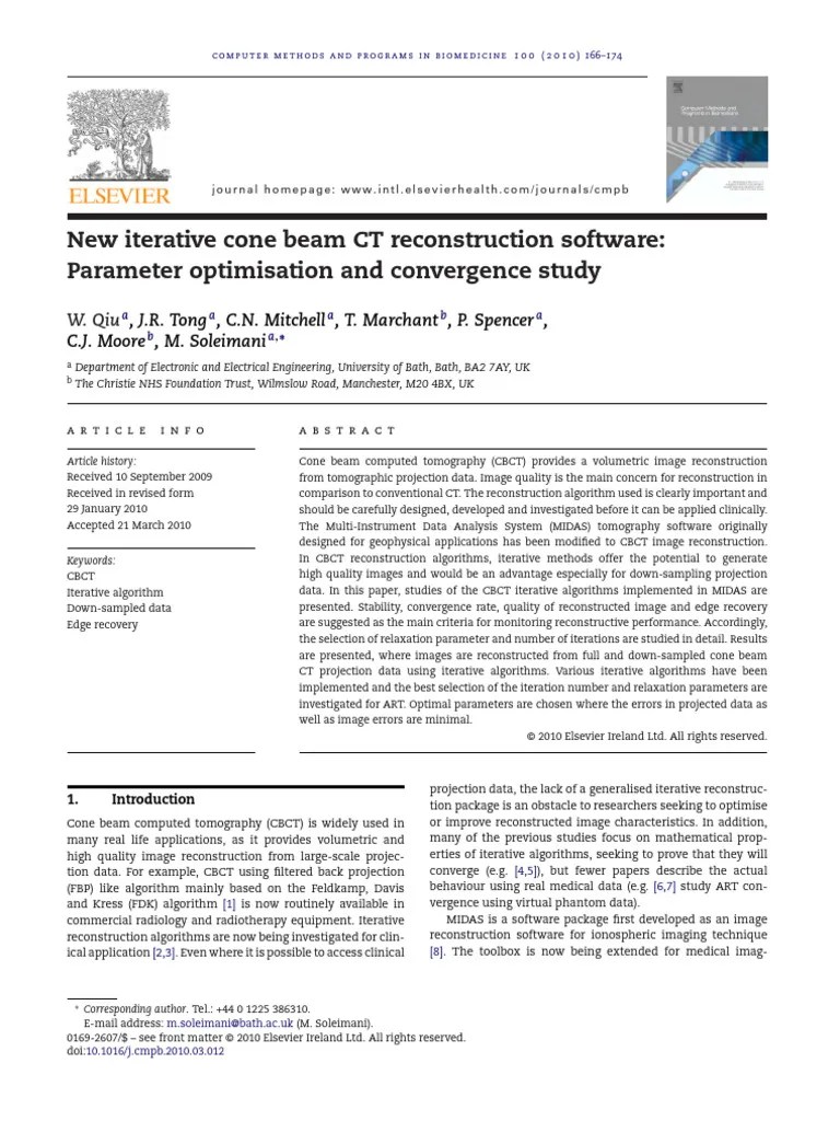 New Iterative Cone Beam CT Reconstruction Software - Parameter ...