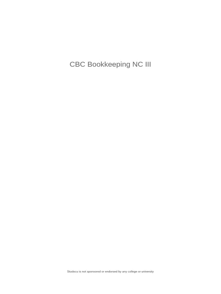 Online Based-Cbc-Bookkeeping-Nc-III | PDF | Occupational Safety And Health | Methodology