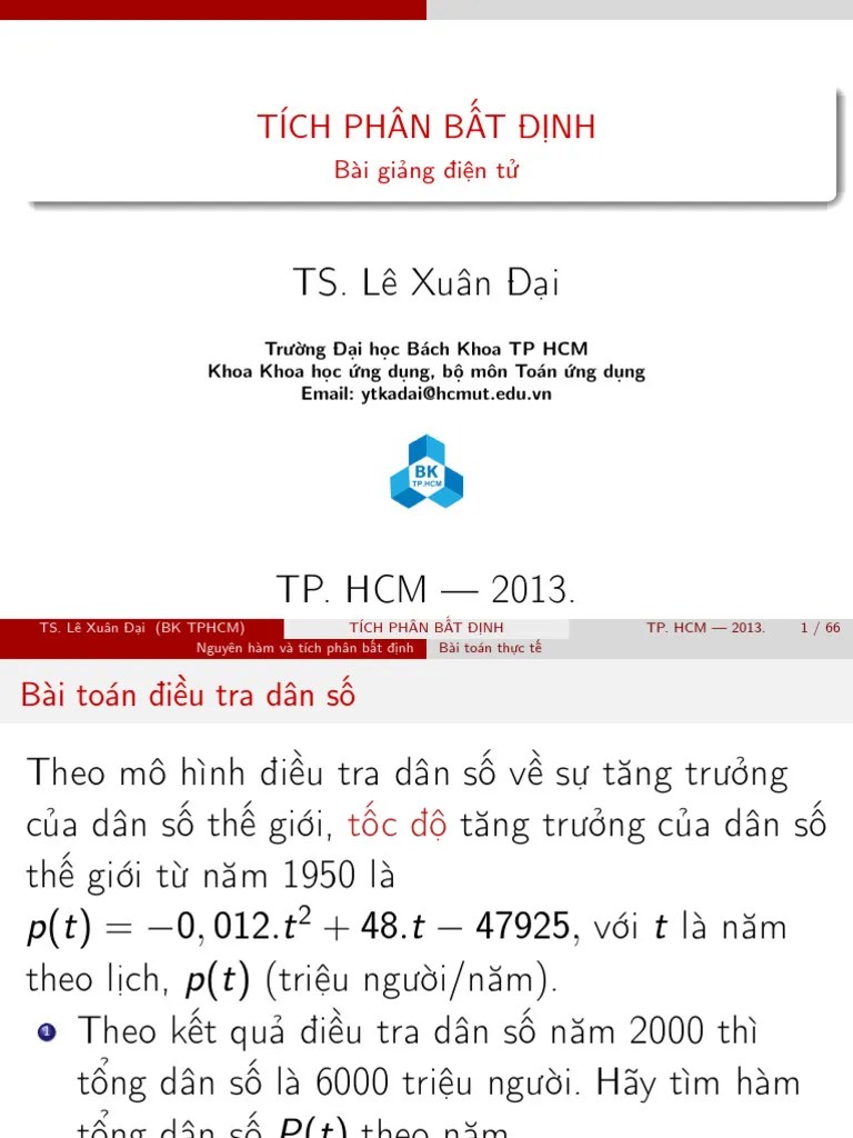 Giai Tich 1 Le Xuan Dai 2 Tich Phan Bat Dinh (Cuuduongthancong - Com) | PDF
