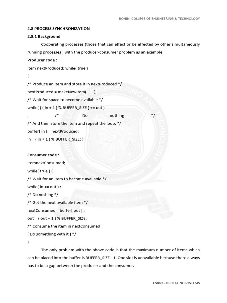 Process Synchronization | PDF | Synchronization | Software Engineering
