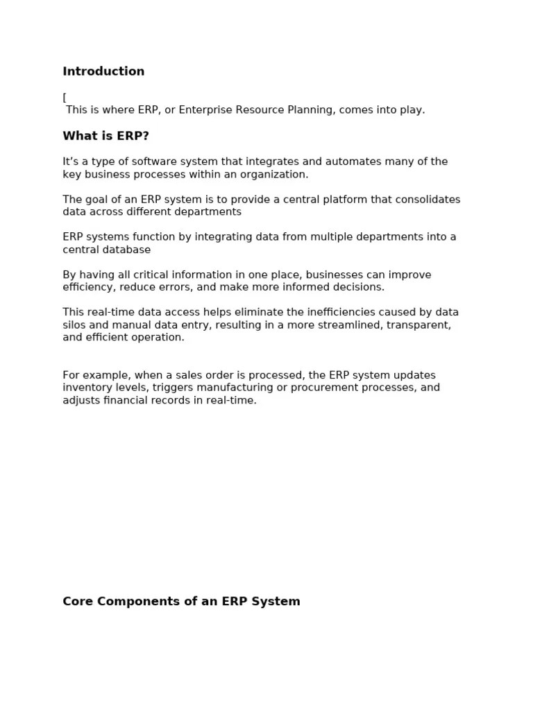 ERP | PDF | Enterprise Resource Planning | Supply Chain Management