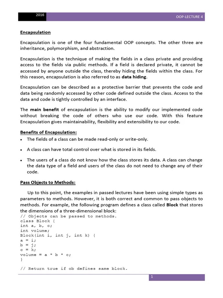 Oop L4 | PDF | Parameter (Computer Programming) | Class (Computer ...