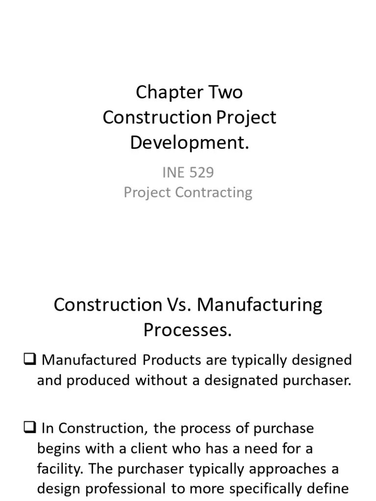 Chapter 2 Construction Project Development F23 | PDF | Business