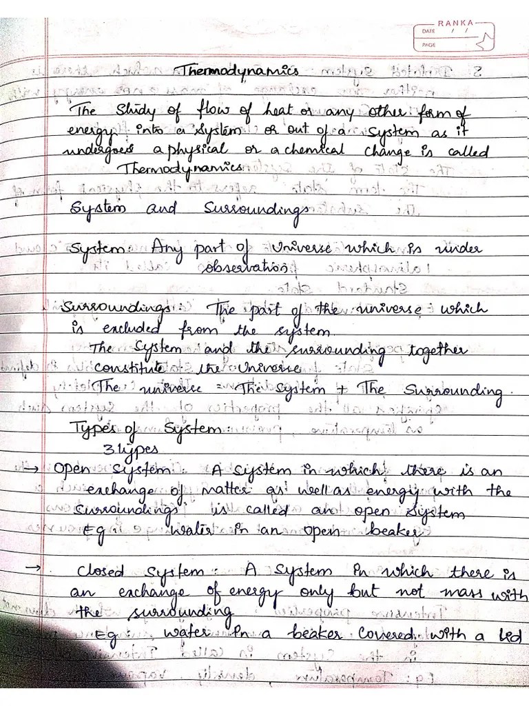 Thermodynamics Chapter Notes | PDF