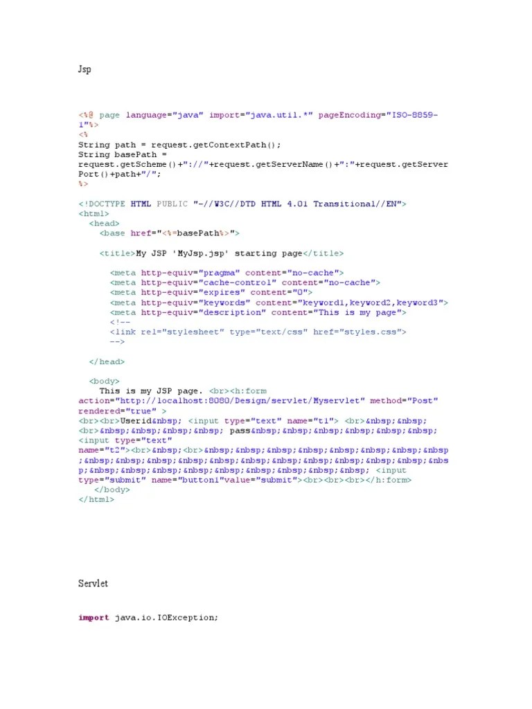 JSP Lab Project | PDF | Java Servlet | World Wide Web Consortium Standards
