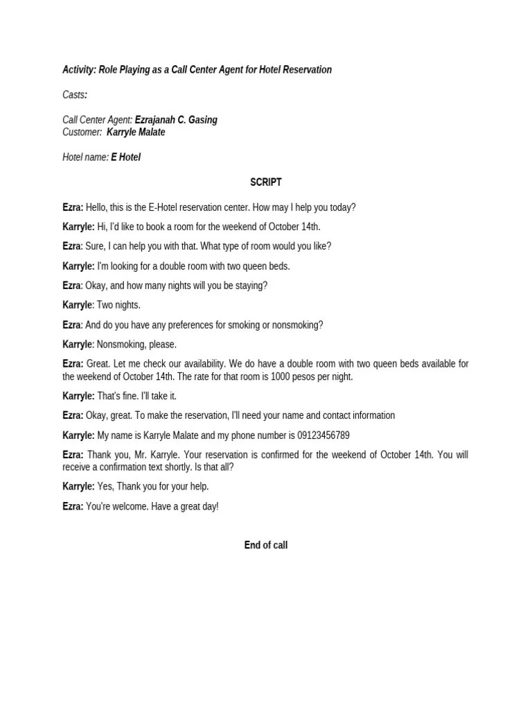 ROLE PLAY TESDA | PDF