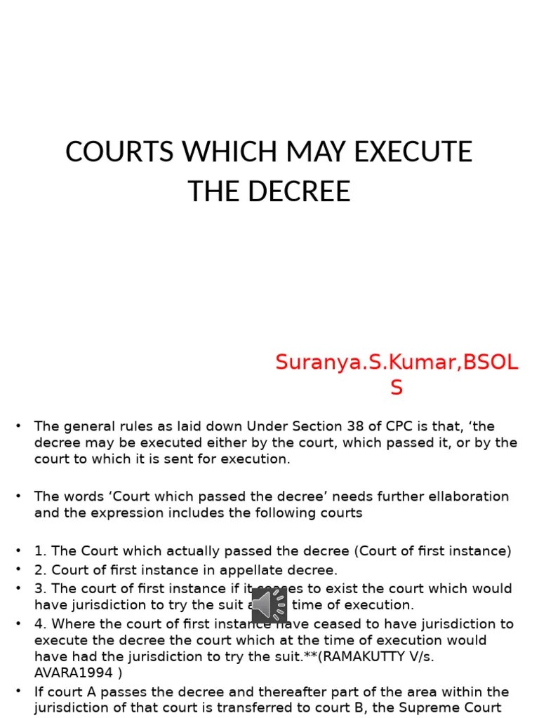 Courts Which May Execute The Decree | PDF | Judgment (Law) | Jurisdiction