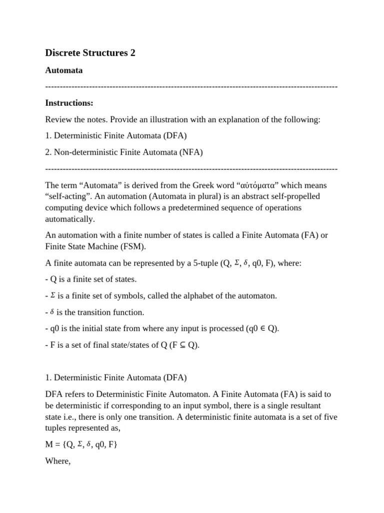 Automata | PDF | Automata Theory | Theory Of Computation